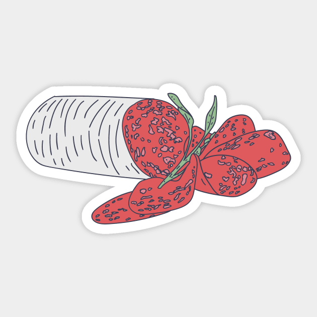 Salami - Seasoned Pepperoni - Italian Meat Sticker by DeWinnes